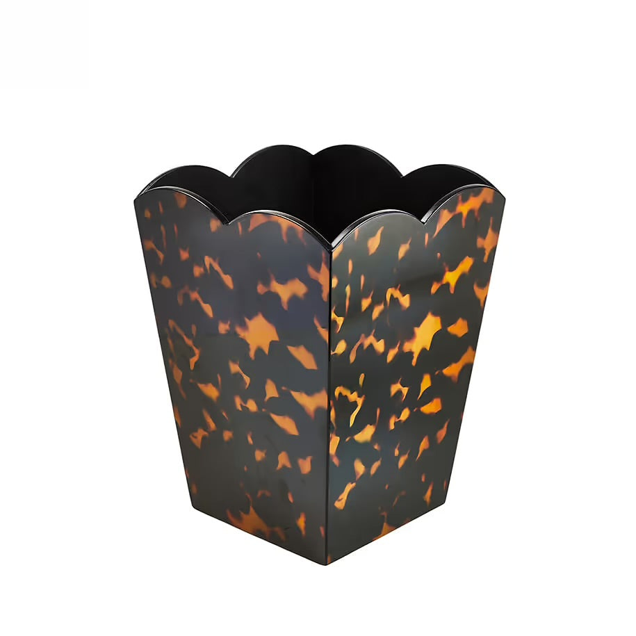 Scalloped Lacquer Waste Bin Pre Order ETA 8/15 Pickup Only